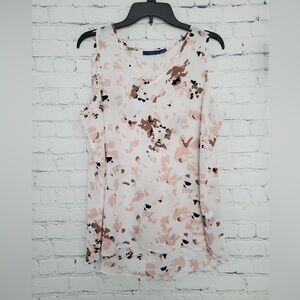 Apt 9 white cream and pink spotted tank